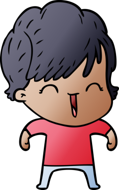 Bir insan tarafından çizilmiş gülen kadın çizgi filmi.