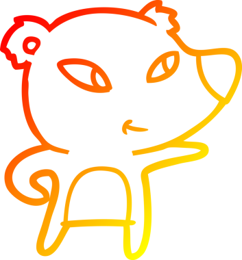 Bir insan tarafından çizilmiş sevimli bir ayının sıcak çizgi çizgisi.