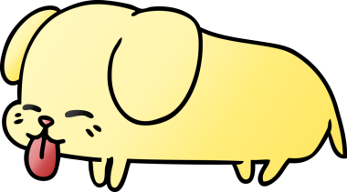 Bir insan tarafından çizilmiş kawai köpeğinin gradyan çizimi.