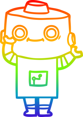 gökkuşağı gradyan çizgisi bir insan tarafından çizilmiş robot çizgi