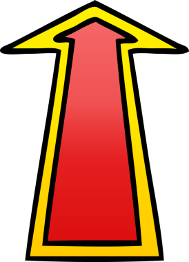 bir insan tarafından çizilmiş gölgelenmiş garip çizgi film oku