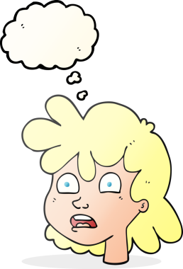 Bir insan tarafından çizilmiş serbest çizim baloncuk kadın yüzü.