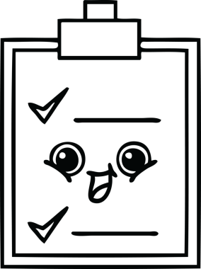 Bir insan tarafından çizilmiş bir kontrol listesinin çizgi çizimi