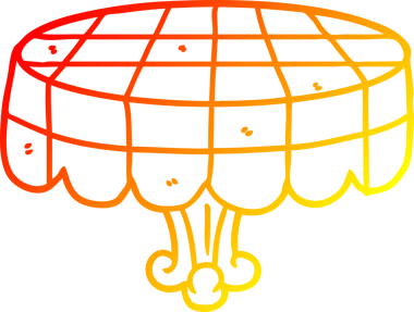 Bir insan tarafından çizilmiş bir kafe tablosunun sıcak gradyan çizimi