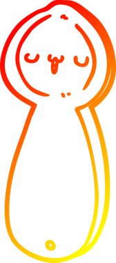 Bir insan tarafından çizilen çizgi film kaşığının sıcak gradyan çizimi