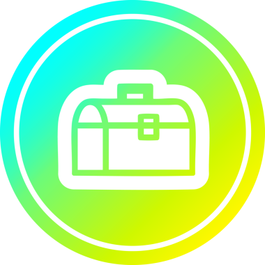 bir insan tarafından çizilen havalı gradyan bitiş ile araç kutusu dairesel simgesi