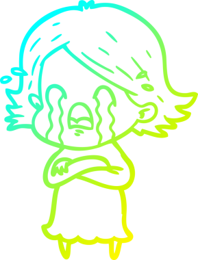 Bir insan tarafından çizilmiş ağlayan bir karikatür çizimi.