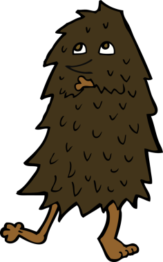 Bir insan tarafından çizilmiş çizgi film canavarı.