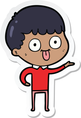 Bir insan tarafından çizilmiş karikatür adamın çıkartması.