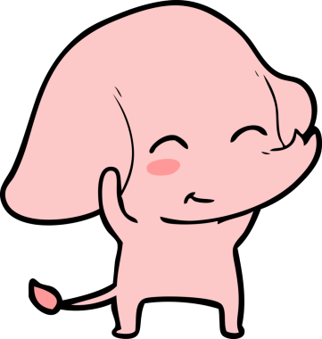 Bir insan tarafından çizilmiş şirin bir fil.