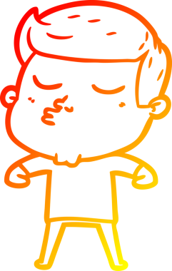 Bir insan tarafından çizilen çizgi film modelinin sıcak çizgi çizimi.