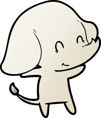 Bir insan tarafından çizilmiş şirin bir fil.