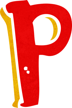 bir insan tarafından çizilmiş P harfi.