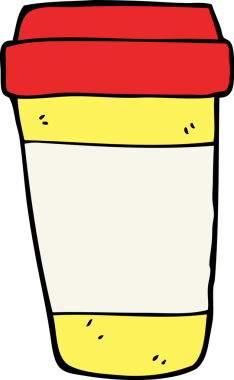 bir insan tarafından çizilmiş bir kahve fincanı.