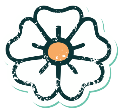 Bir insan tarafından çizilmiş bir çiçeğin sembolik dövmesi.