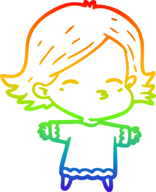 gökkuşağı gradyan çizimi bir insan tarafından çizilmiş bir karikatür kadın