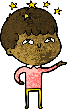 çizgi film bir insan tarafından çizilmiş hayret verici çocuk.