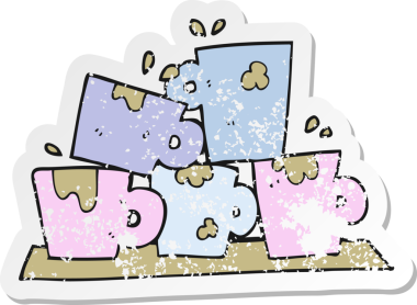 Bir insan tarafından çizilmiş karikatür kahve fincanının gerilimli yapıştırması.