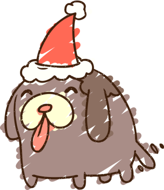 Bir insan tarafından çizilen Noel Köpeği Tebeşiri