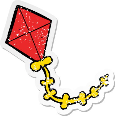 Bir insan tarafından çizilmiş karikatür uçurtması.