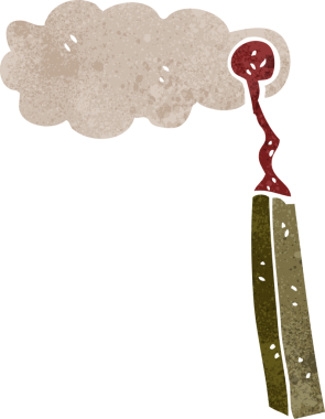 Bir insan tarafından çizilmiş karikatür yanmış kibrit.