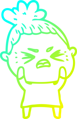 Bir insan tarafından çizilmiş kızgın bir karikatür çizimi.