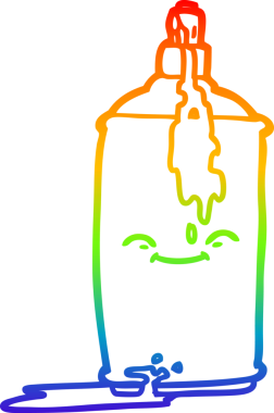 Bir insan tarafından çizilmiş bir sprey boya kutusunun çizimi.