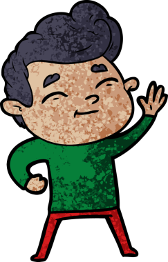 Bir insan tarafından çizilmiş mutlu çizgi film adamı.