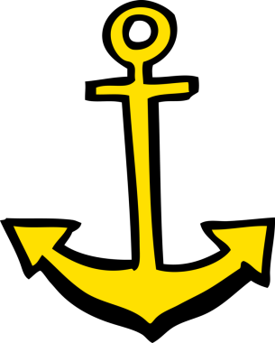 bir insan tarafından çizilmiş çizgi film çapa sembolü