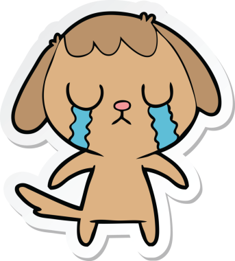 Bir insan tarafından çizilmiş şirin bir köpeğin çıkartması.