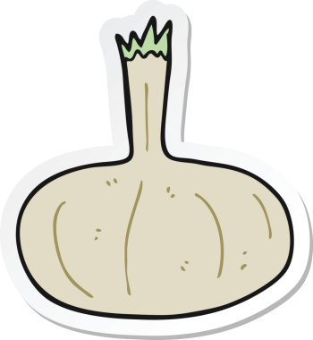 Bir insan tarafından çizilmiş karikatür soğanı çıkartması.