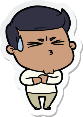 Bir insan tarafından çizilmiş hayal kırıklığına uğramış bir adamın çıkartması.