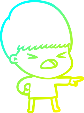 Bir insan tarafından çizilen bir çizgi filmin soğuk gradyan çizimi.