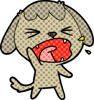 Bir insan tarafından çizilmiş şirin bir köpek havlaması.