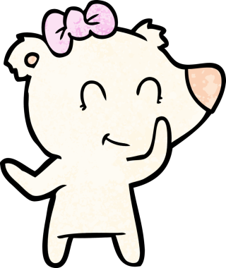 Bir insan tarafından çizilmiş dişi kutup ayısı çizgi filmi.