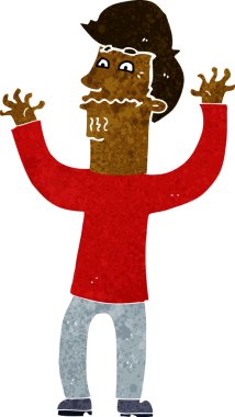 bir insan tarafından çizilmiş sinirli bir adam.