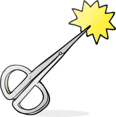 Bir insan tarafından çizilmiş karikatür tırnak makası.