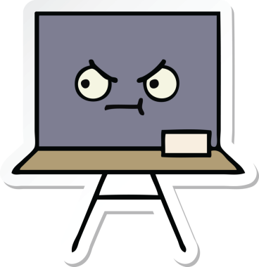 Bir insan tarafından çizilmiş şirin bir karikatür çıkartması.