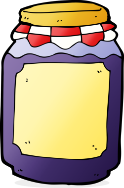 Bir insan tarafından çizilmiş reçel kavanozu.