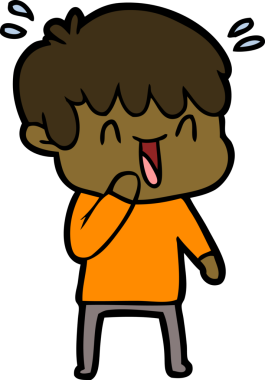 Bir insan tarafından çizilmiş gülen çocuk.