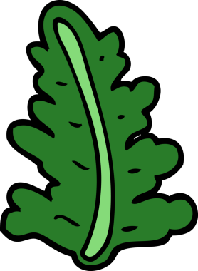 Bir insan tarafından çizilmiş çizgi film yaprağı.