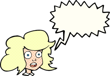 El yazısıyla çizilmiş çizgi roman konuşma balonu karikatürü bir insan tarafından çizilen kadın yüzünü şaşırttı