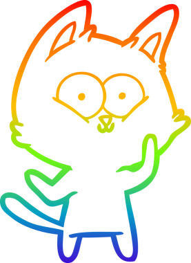 gökkuşağı gradyanı çizimi bir insan tarafından çizilmiş çizgi film kedisi