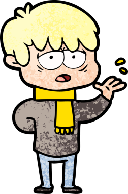 Bir insan tarafından çizilmiş bitkin çocuk çizgi filmi.