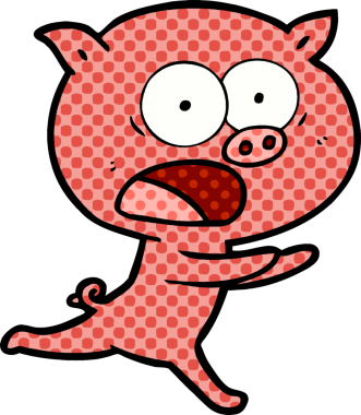 Bir insan tarafından çizilen çizgi filmdeki domuz.