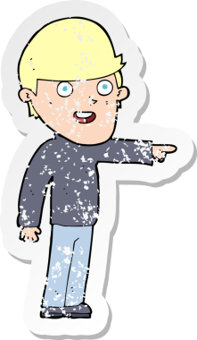 Bir insan tarafından çizilmiş bir çizgi filmin gerilimli çıkartması.