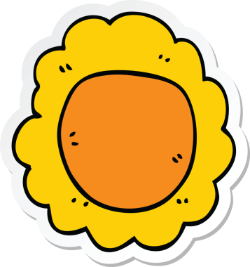 Bir insan tarafından çizilmiş karikatür çiçeğinin çıkartması.