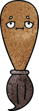 Bir insan tarafından çizilmiş eski grunge desenli bir boya fırçası.