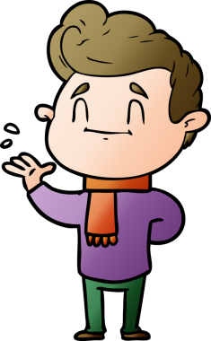 Bir insan tarafından çizilmiş mutlu çizgi film adamı.