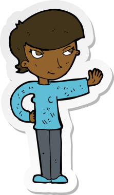 Bir insan tarafından çizilmiş bir karikatür kadının çıkartması.